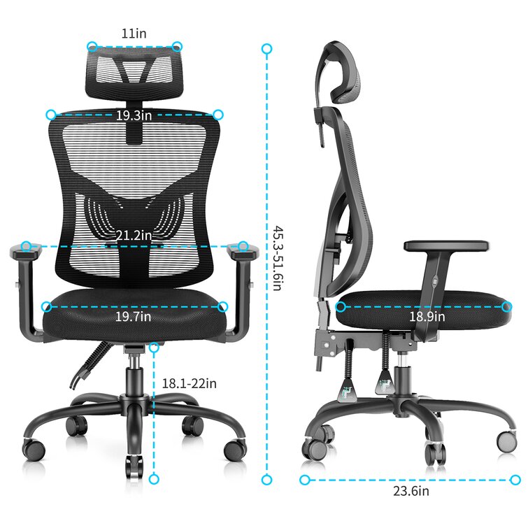 Inbox Zero Ergonomic Office Chair High Back Mesh Computer Chair